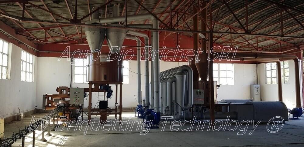 Briquetting line for sawdust in Onesti