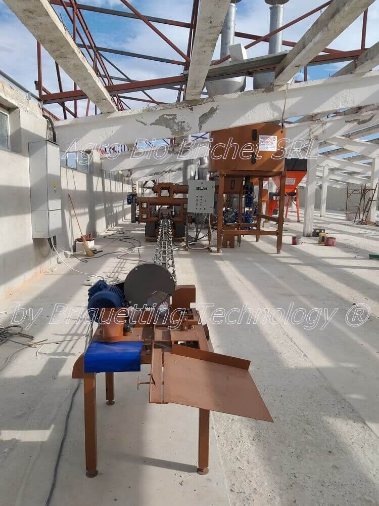 Sawdust briquetting line at Sutesti, Valcea