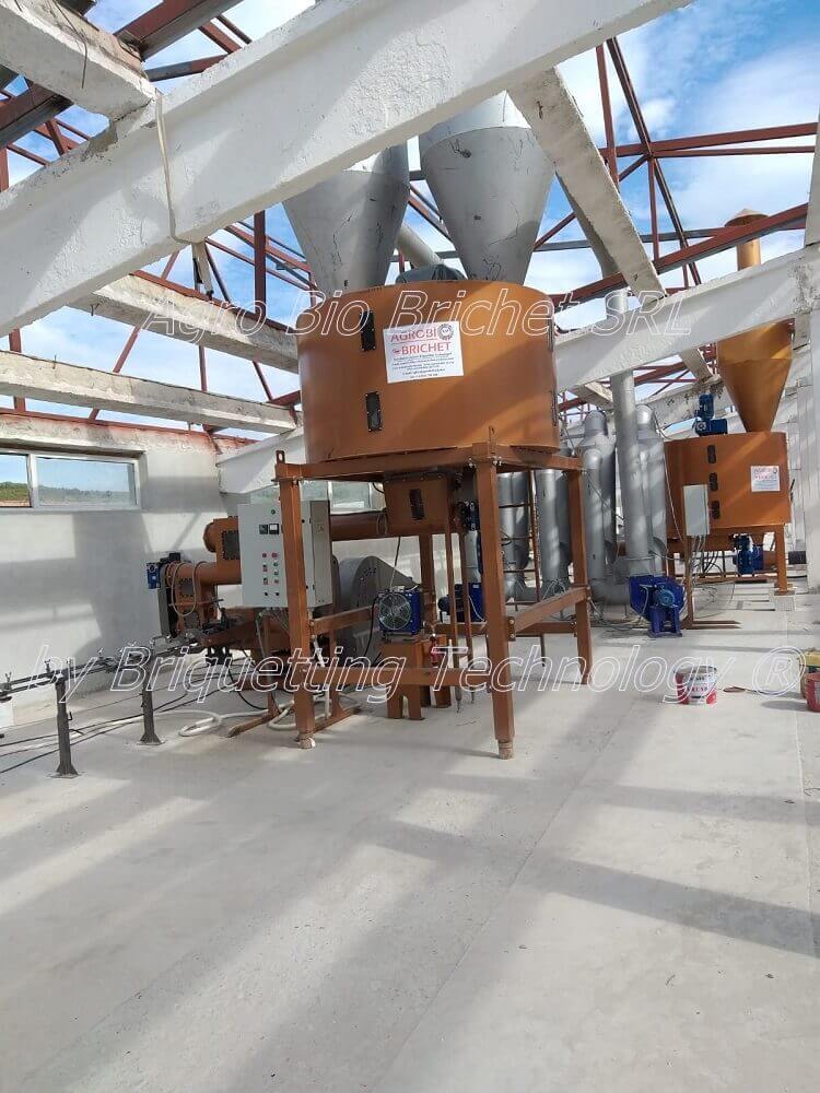 Sawdust briquetting line at Sutesti, Valcea