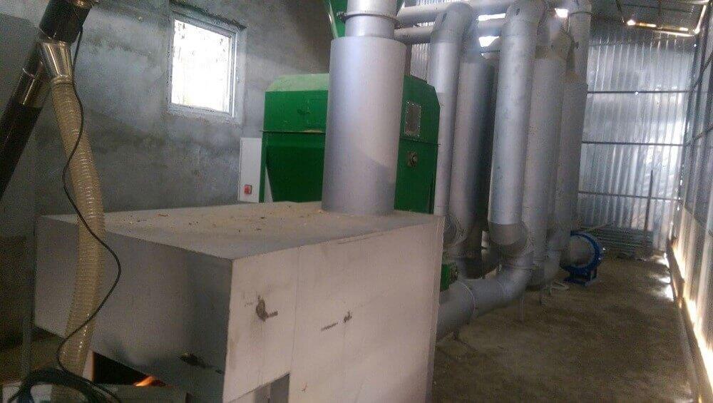 Secondary view of aerodynamic dryer with burner